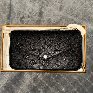 Louis Vuitton Black Monogram Clutch- FAKE NOT REAL